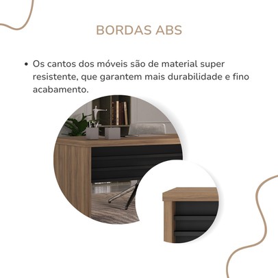 Mesa para Escritório Tamburato Nogal/Preto 6364 - Artany Móveis