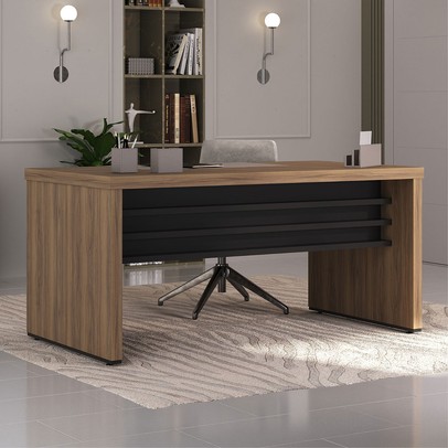 Mesa para Escritório Tamburato Nogal/Preto 6364 - Artany Móveis