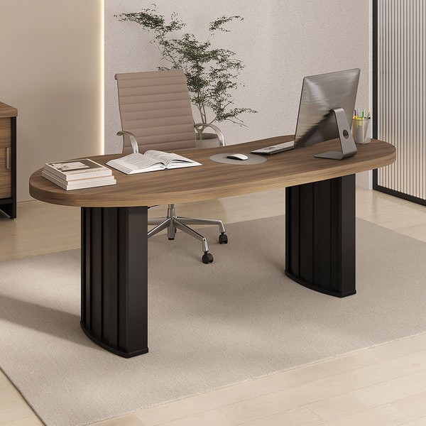 Mesa para Escritório Tamburato Organic Nogal/Preto - Artany Móveis