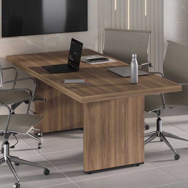 Mesa para Escritório Tamburato Nogal/Preto 6366 - Artany Móveis