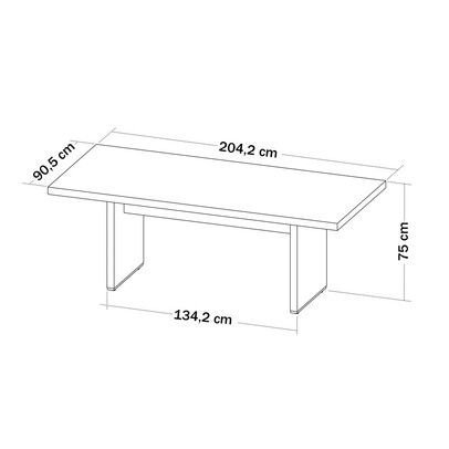 Mesa para Escritório Tamburato Nogal/Preto 6366 - Artany Móveis