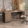 Mesa para Escritório Tamburato 4 Gavetas Nogal/Preto 6127 - Artany Móveis