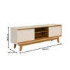 Rack para TV Até 65 Polegadas Atlas 2 Portas Cinamomo/Off White - Madetec
