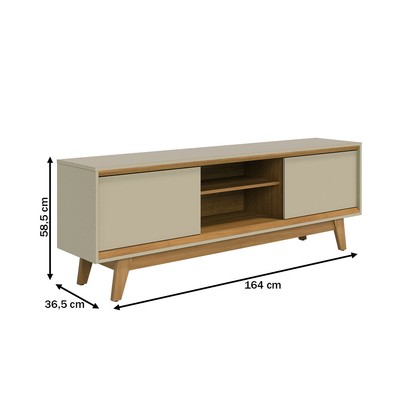 Rack para TV Até 65 Polegadas Atlas 2 Portas Cumaru/Opala - Madetec