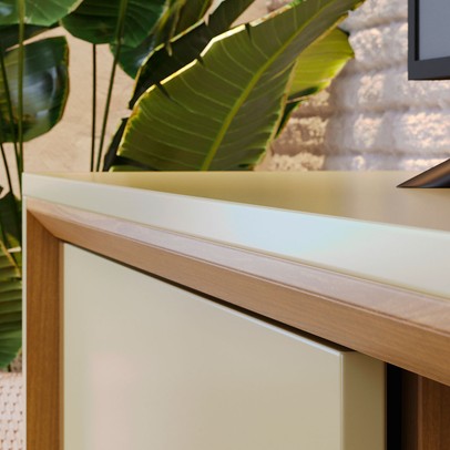 Rack para TV Até 65 Polegadas Atlas 2 Portas Cumaru/Opala - Madetec