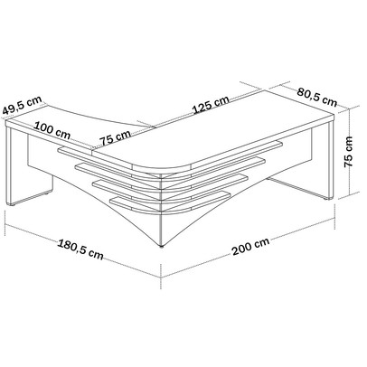 Mesa para Escritório Diretor Nogal/Preto 6128 - Artany Móveis