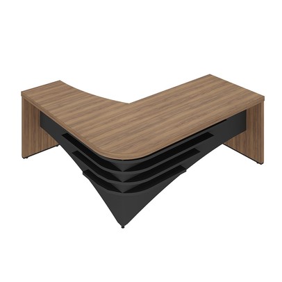 Mesa para Escritório Diretor Nogal/Preto 6128 - Artany Móveis