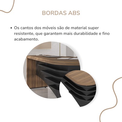 Mesa para Escritório Diretor Nogal/Preto 6128 - Artany Móveis