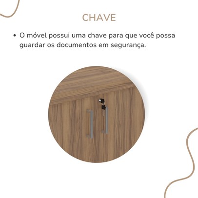 Armário para Escritório Tamburato 2 Portas Nogal/Preto - Artany Móveis