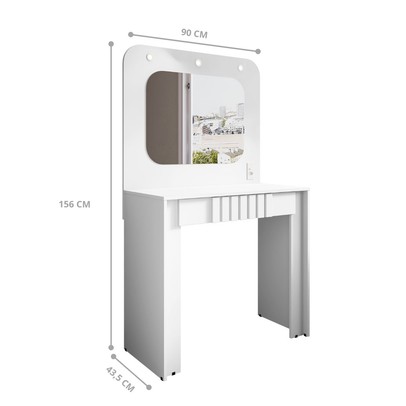 Penteadeira Camarim Rouge 1 Gaveta Branco - Móveis Bechara