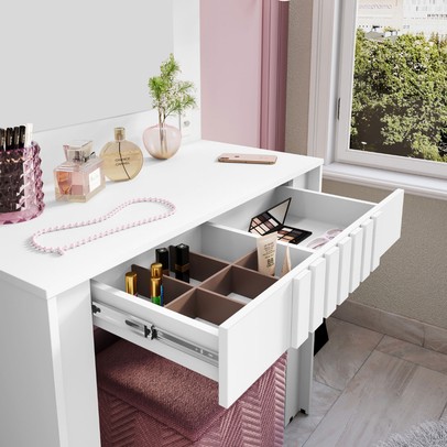 Penteadeira Camarim Rouge 1 Gaveta Branco - Móveis Bechara