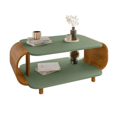 Mesa de Centro Floripa Pistache/Naturalle - Móveis Bechara