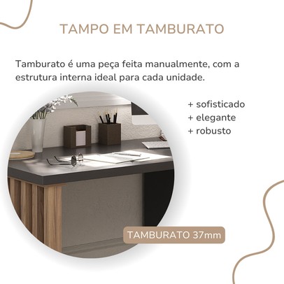 Mesa Escrivaninha Florence 2 Gavetas Nogal/Preto - Artany Móveis