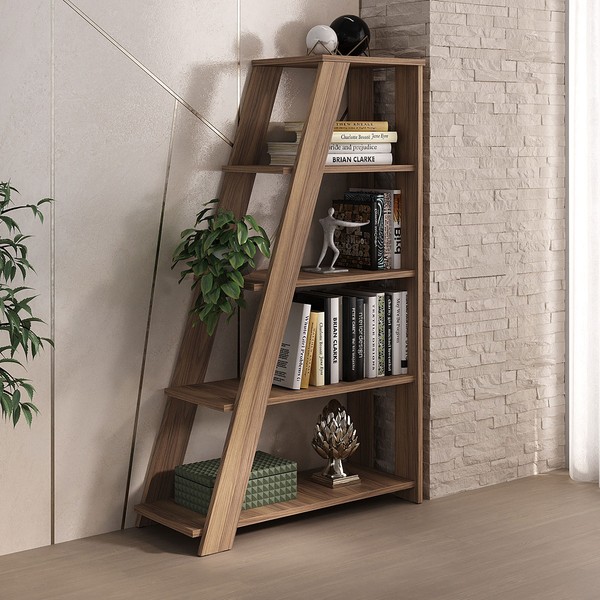 Estante para Livros Star 5 Prateleiras Nogal - Artany Móveis