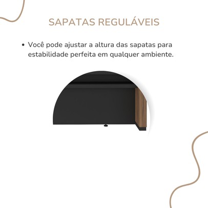 Mesa Tamburato Atendimento Nogal/Preto - Artany Móveis