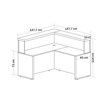 Mesa Tamburato Atendimento Nogal/Preto - Artany Móveis