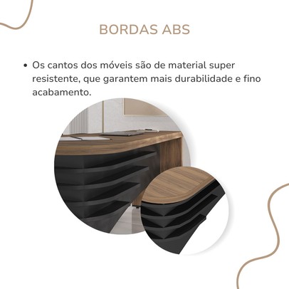 Mesa para Escritório Diretor Nogal/Preto 6129 - Artany Móveis