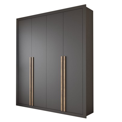 Guarda-Roupa Solteiro Severo 4 Portas 3 Gavetas Preto - Panorama Móveis