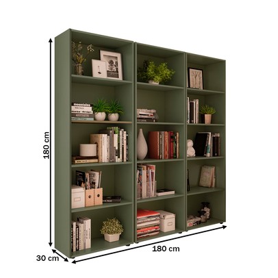 Estante para Livros Multy 12 Prateleiras Menta - Pnr Móveis