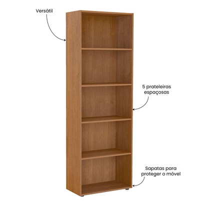 Estante para Livros Multy 12 Prateleiras Cinamomo - Pnr Móveis