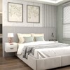 Cabeceira Casal Premium Ripado Off White  - Panorama Móveis