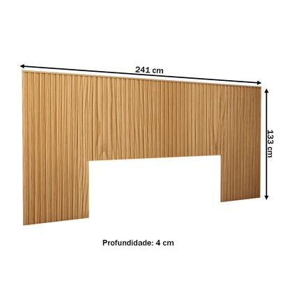 Cabeceira Casal Premium Ripado Carvalho - Panorama Móveis