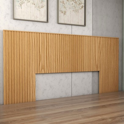 Cabeceira Casal Premium Ripado Carvalho - Panorama Móveis