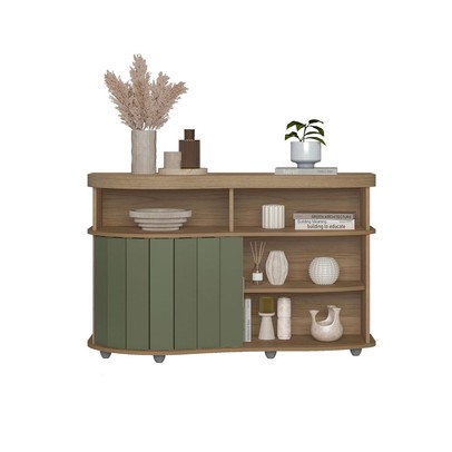 Balcão Buffet Magnum 1 Porta Flex Carvalho/Off White/Menta - Artely