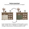 Balcão Buffet Magnum 1 Porta Flex Carvalho/Off White/Menta - Artely