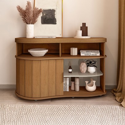 Balcão Buffet Magnum 1 Porta Flex Carvalho/Off White - Artely