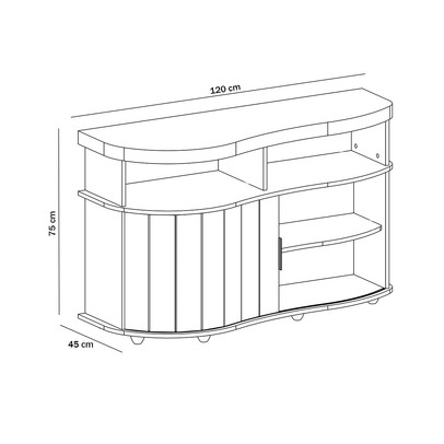Balcão Buffet Magnum 1 Porta Flex Cinamomo/Off White - Artely