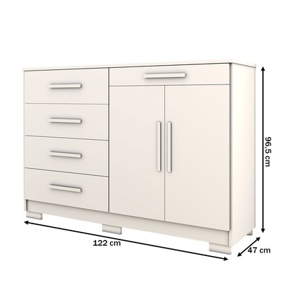 Cômoda Tailândia 2 Portas 5 Gavetas Branco - Panorama Móveis