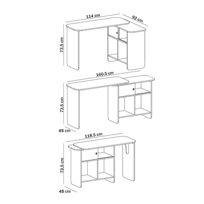 Mesa Escrivaninha Nomad 1 Porta Cinamomo/Off White - Artely