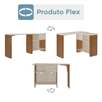 Mesa Escrivaninha Nomad 1 Porta Cinamomo/Off White - Artely