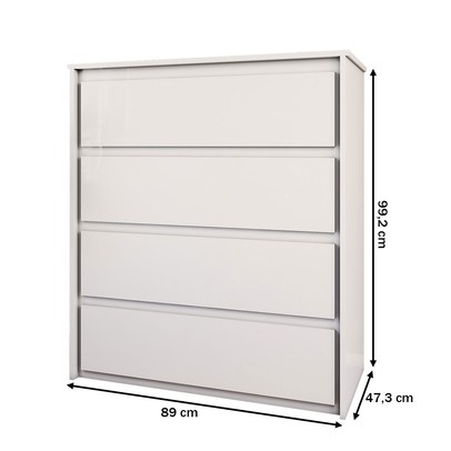 Cômoda Celeste 4 Gavetas Branco - Panorama Móveis