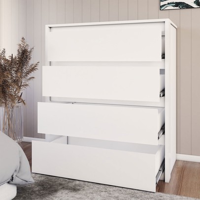 Cômoda Celeste 4 Gavetas Branco - Panorama Móveis