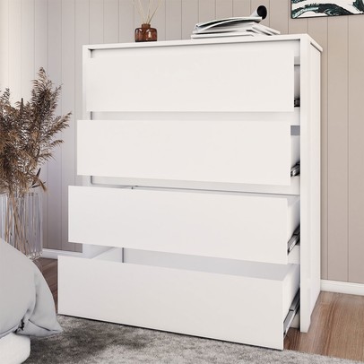 Cômoda Celeste 4 Gavetas Branco - Panorama Móveis