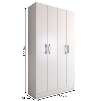 Armário Multiuso Armazém 4 Portas 8 Prateleiras Branco - Panorama Móveis