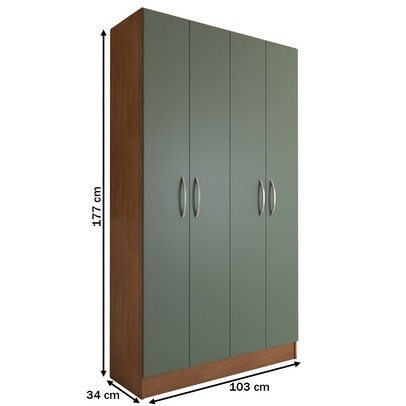 Armário Multiuso Armazém 4 Portas 8 Prateleiras Freijó/Oliva - Panorama Móveis