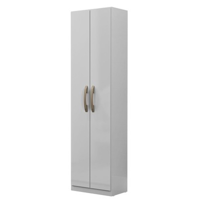 Armário Multiuso Elara 2 Portas 4 Prateleiras Branco Neve - Mx Móveis