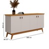 Balcão Buffet Absolut 4 Portas Off White/Nature - J&a Móveis