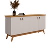 Balcão Buffet Absolut 4 Portas Off White/Nature - J&a Móveis
