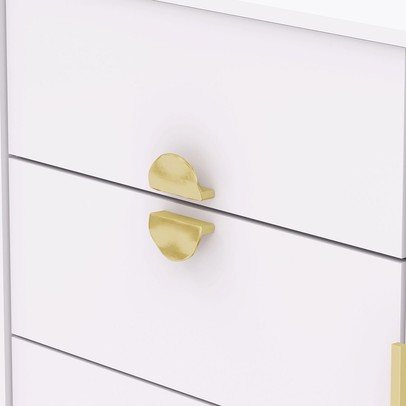 Cômoda Sapateira Santos 1 Porta 4 Gavetas Branco/Camarim - Pnr Móveis