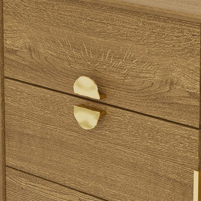 Cômoda Sapateira Santos 1 Porta 4 Gavetas Nature - Pnr Móveis