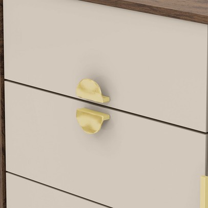 Cômoda Sapateira Santos 1 Porta 4 Gavetas Imbuia/Fendi - Pnr Móveis