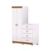 Cômoda Roupeiro Taywan 2 Portas 4 Gavetas Branco/Camarim - Pnr Móveis