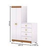 Cômoda Roupeiro Taywan 2 Portas 4 Gavetas Branco/Camarim - Pnr Móveis