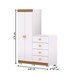 Cômoda Roupeiro Taywan 2 Portas 4 Gavetas Branco/Camarim - Pnr Móveis