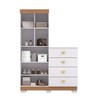 Cômoda Roupeiro Taywan 2 Portas 4 Gavetas Branco/Camarim - Pnr Móveis
