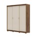 Guarda-Roupa Garibaldi 3 Portas 4 Gavetas 100% Mdf Imbuia/Fendi - Pnr Móveis